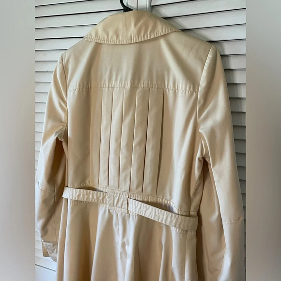 Vintage Sears JR Bazaar 1960s Warm Cream Long Trench Coat Juniors Size 11 Women - Picture 9 of 16